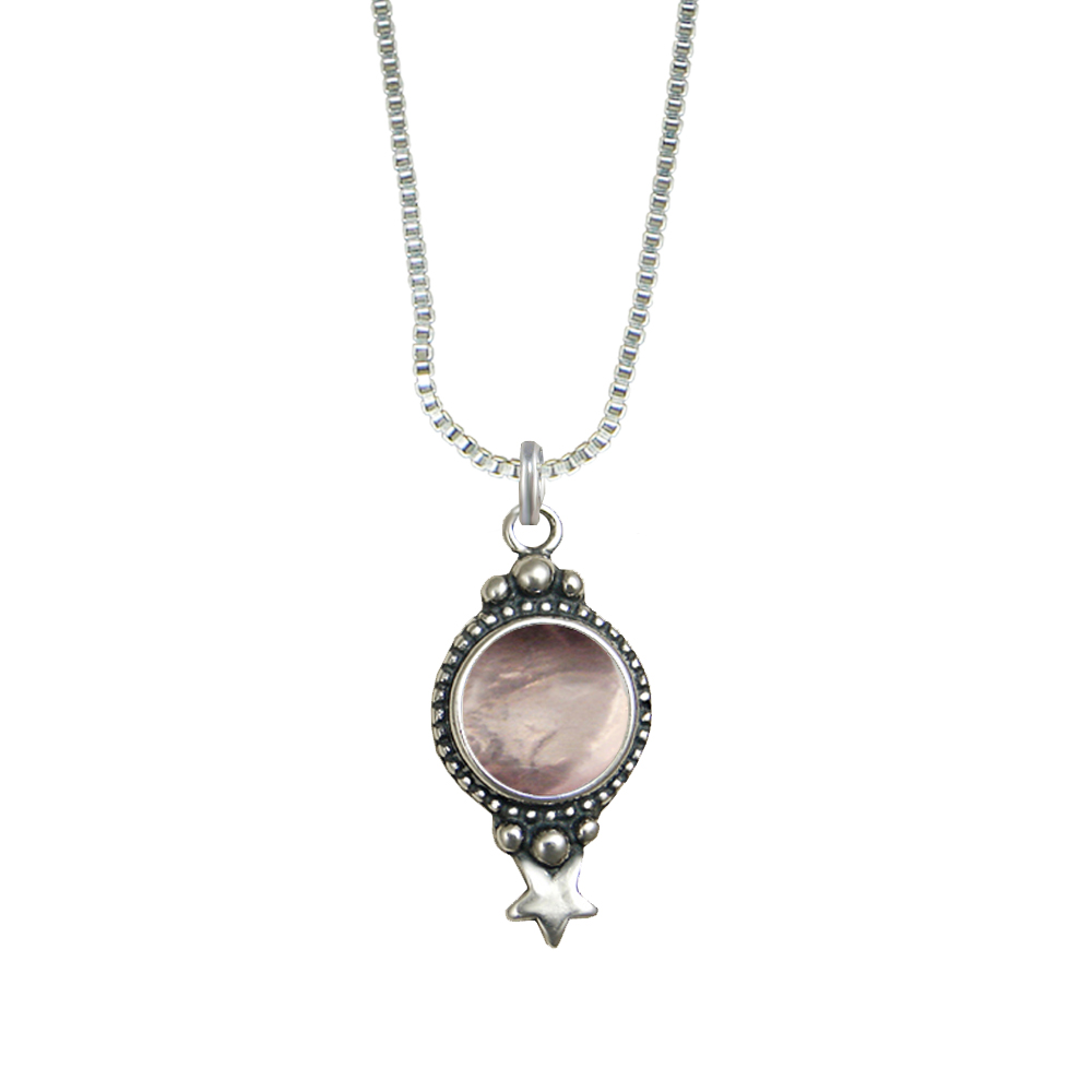 Sterling Silver Gemstone Necklace With Rose Quartz